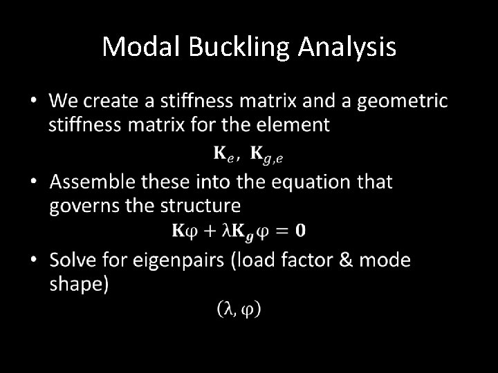 Modal Buckling Analysis • 