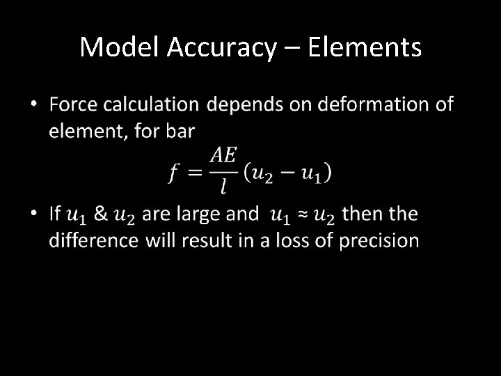 Model Accuracy – Elements • 