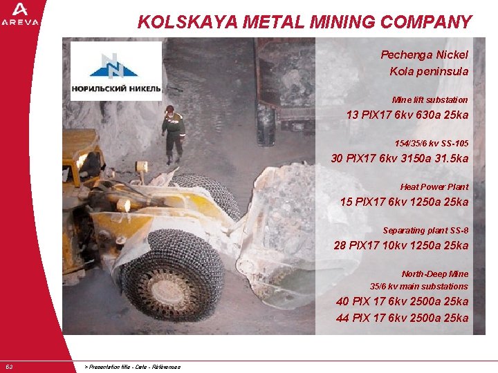 KOLSKAYA METAL MINING COMPANY Pechenga Nickel Kola peninsula Mine lift substation 13 PIX 17