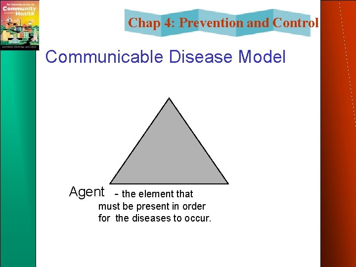 Chap 4: Prevention and Control Communicable Disease Model Agent - the element that must Chap 4: Prevention and Control Communicable Disease Model Agent - the element that must