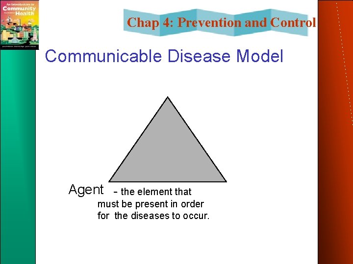 Chap 4: Prevention and Control Communicable Disease Model Agent - the element that must