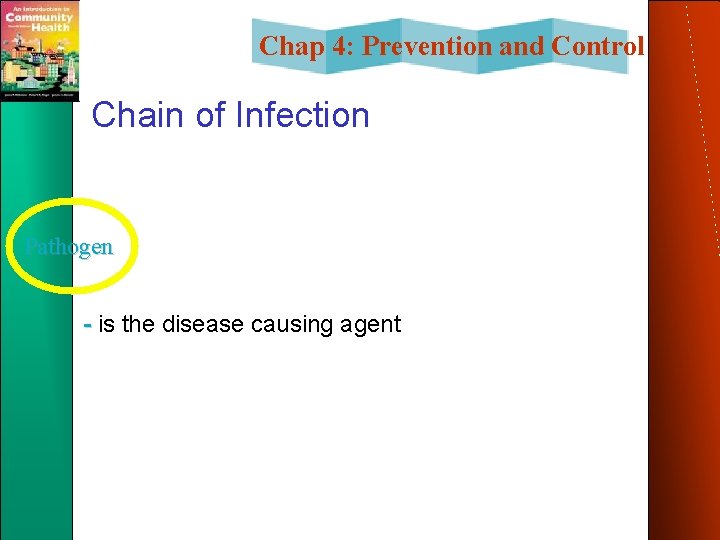 Chap 4: Prevention and Control Chain of Infection Pathogen - is the disease causing