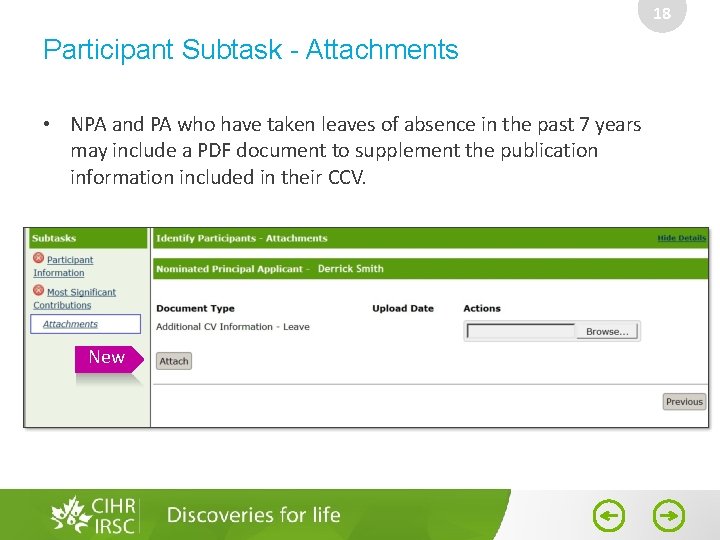 18 Participant Subtask - Attachments • NPA and PA who have taken leaves of
