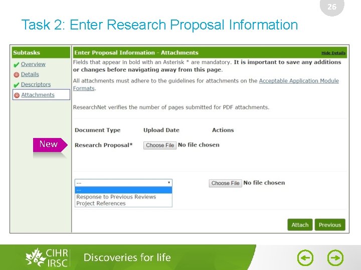 26 Task 2: Enter Research Proposal Information New 