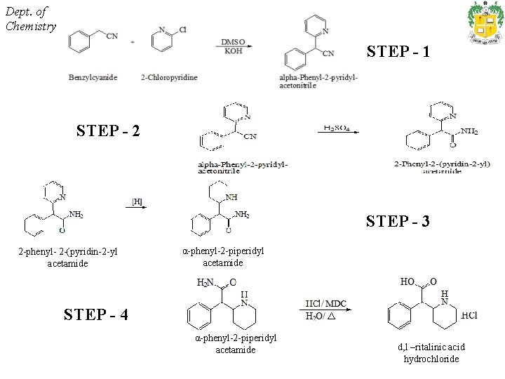 Dept. of Chemistry STEP - 1 STEP - 2 STEP - 3 2 -phenyl-