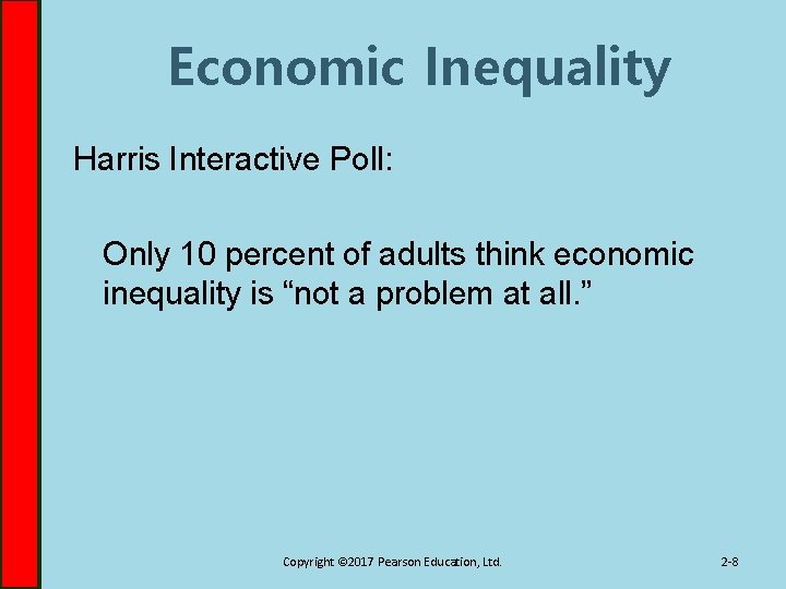 Economic Inequality Harris Interactive Poll: Only 10 percent of adults think economic inequality is