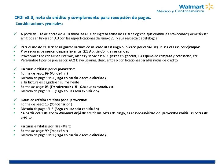 CFDI v 3. 3, nota de crédito y complemento para recepción de pagos. Consideraciones