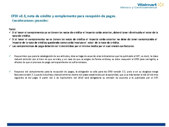 CFDI v 3. 3, nota de crédito y complemento para recepción de pagos. Consideraciones