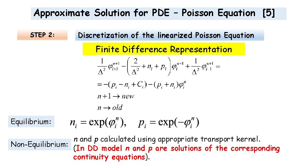 Approximate Solution for PDE – Poisson Equation [5] STEP 2: Discretization of the linearized