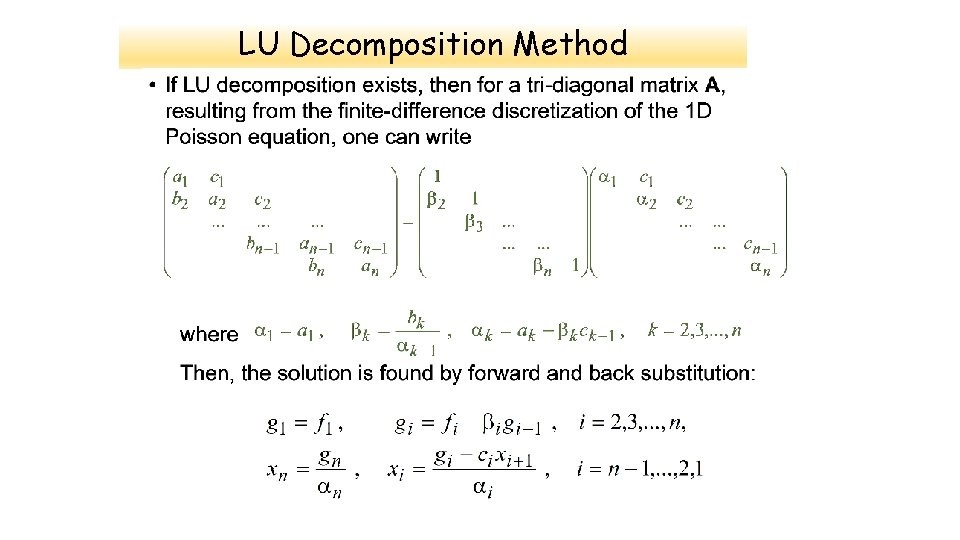 LU Decomposition Method 