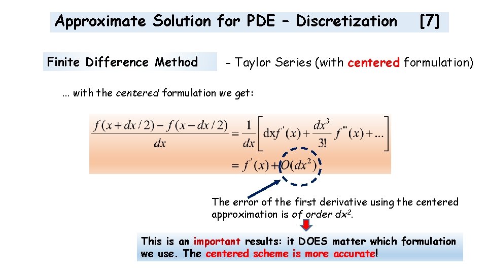 Approximate Solution for PDE – Discretization Finite Difference Method [7] - Taylor Series (with