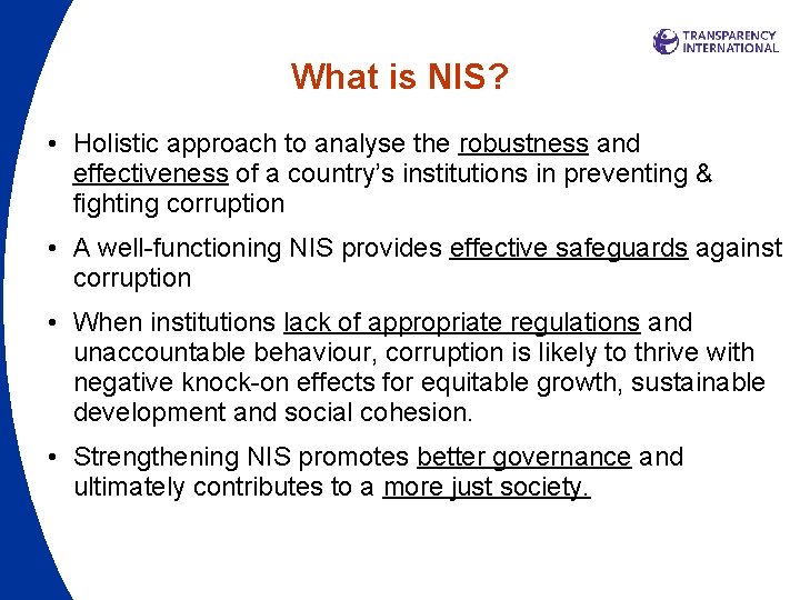 What is NIS? • Holistic approach to analyse the robustness and effectiveness of a What is NIS? • Holistic approach to analyse the robustness and effectiveness of a