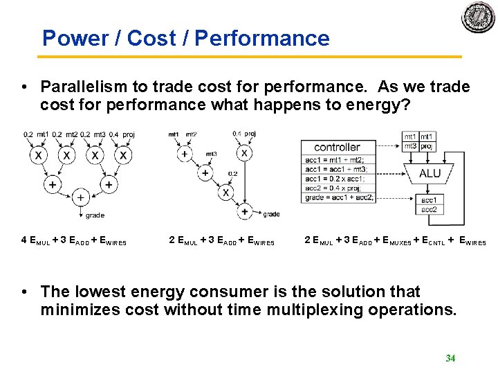 Power / Cost / Performance • Parallelism to trade cost for performance. As we Power / Cost / Performance • Parallelism to trade cost for performance. As we