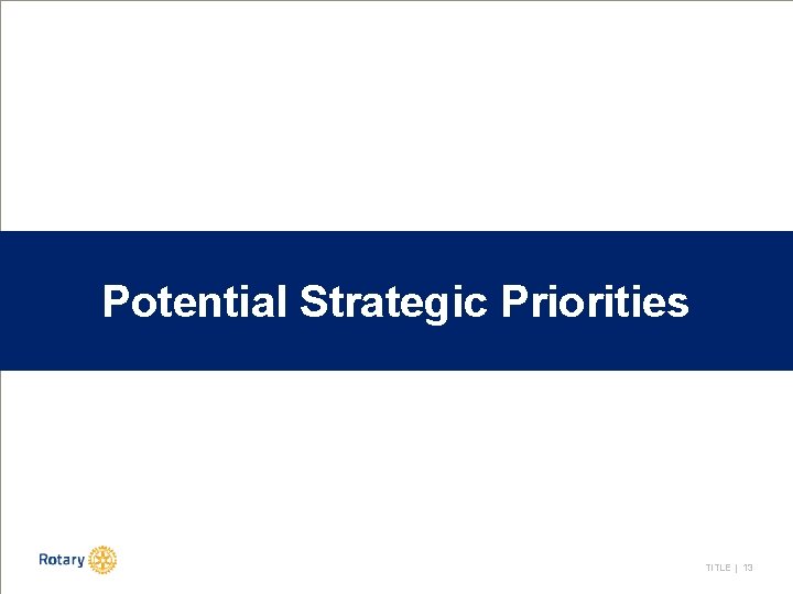 Potential Strategic Priorities TITLE | 13 