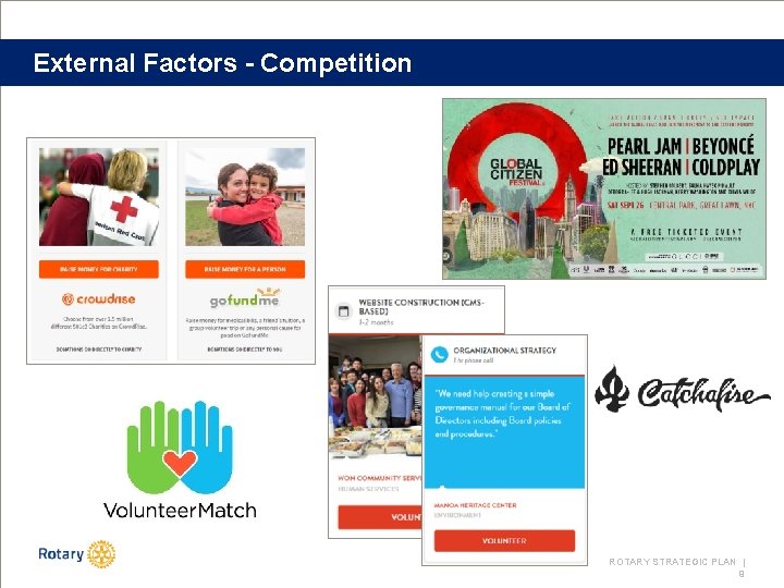 External Factors - Competition ROTARY STRATEGIC PLAN | 9 