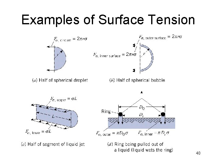 Examples of Surface Tension 40 