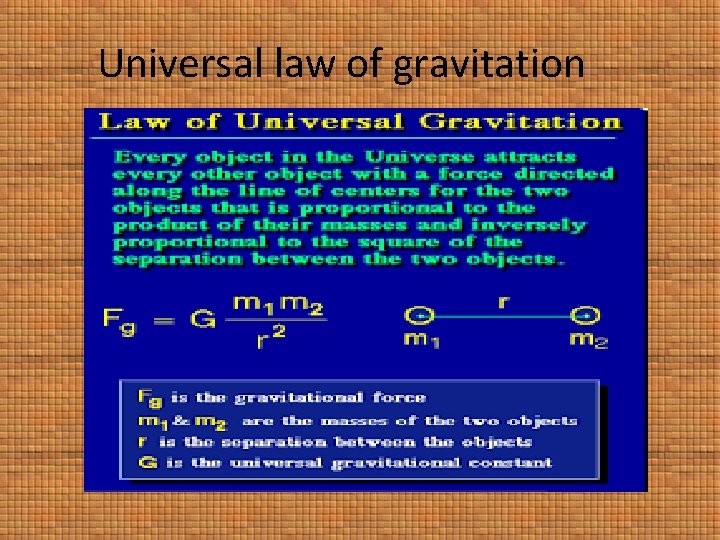 Universal law of gravitation 