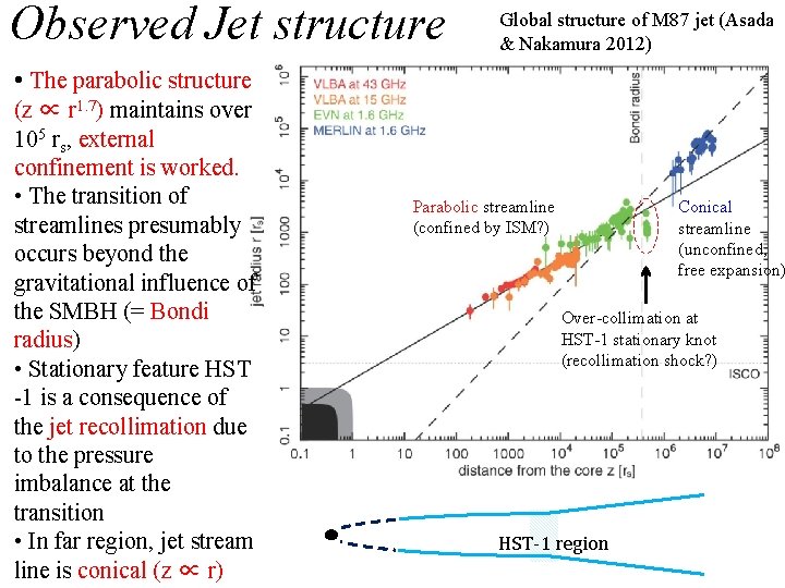 Observed Jet structure Global structure of M 87 jet (Asada & Nakamura 2012) •