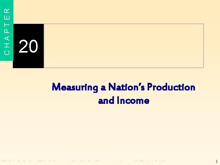 CHAPTER 20 Measuring a Nation’s Production and Income © 2001 Prentice Hall Business Publishing