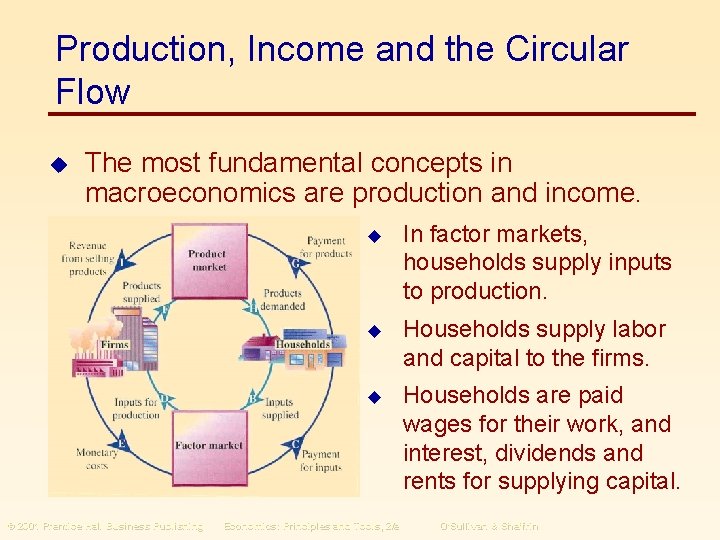 Production, Income and the Circular Flow u The most fundamental concepts in macroeconomics are