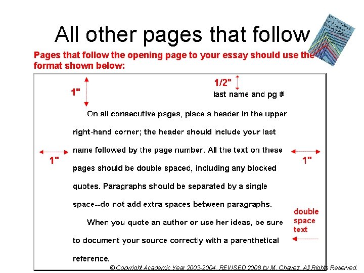 All other pages that follow Pages that follow the opening page to your essay