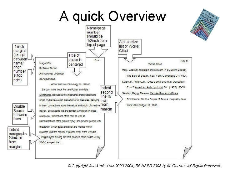 A quick Overview © Copyright Academic Year 2003 -2004, REVISED 2008 by M. Chavez.