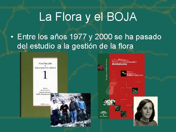 La Flora y el BOJA • Entre los años 1977 y 2000 se ha
