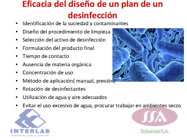 • • • Eficacia del diseño de un plan de un desinfección Identificación • • • Eficacia del diseño de un plan de un desinfección Identificación