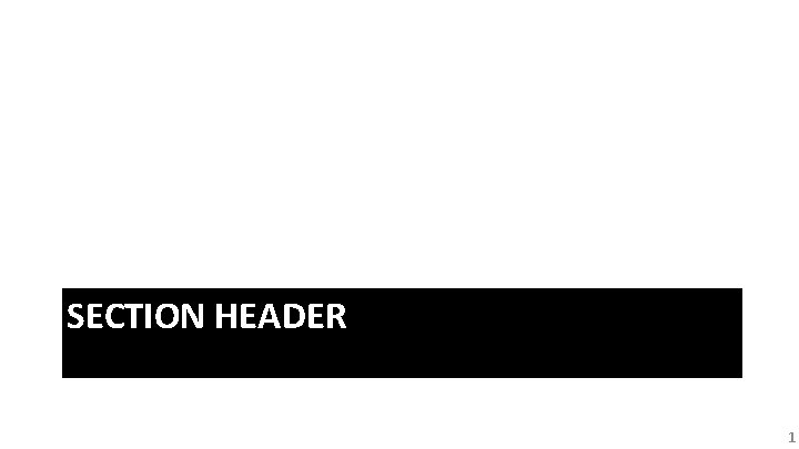 SECTION HEADER 1 SECTION HEADER 1
