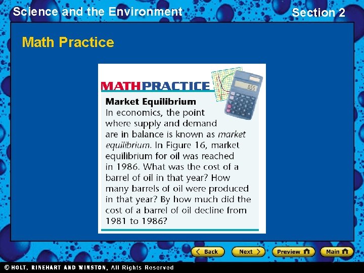 Science and the Environment Section 2 The Environment