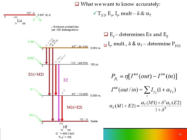 q What we want to know accurately: üT 1/2, Eg, Ig, mult – d