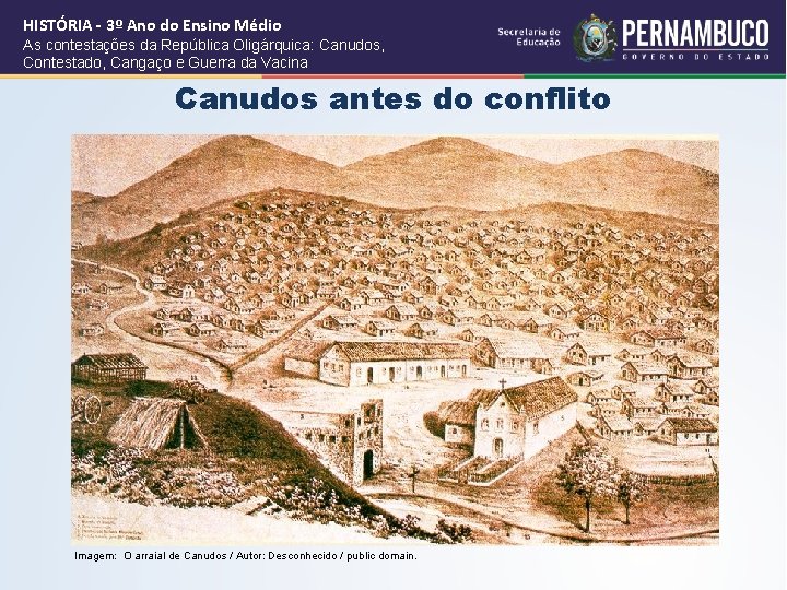 HISTÓRIA - 3º Ano do Ensino Médio As contestações da República Oligárquica: Canudos, Contestado,