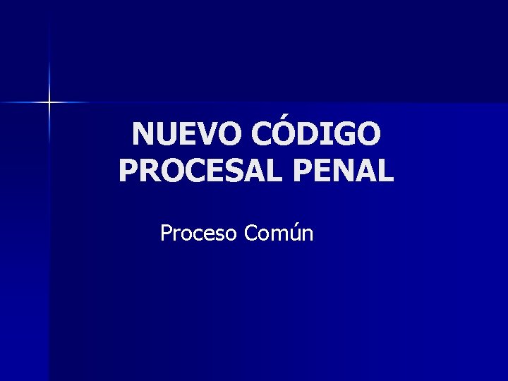 NUEVO CÓDIGO PROCESAL PENAL Proceso Común 
