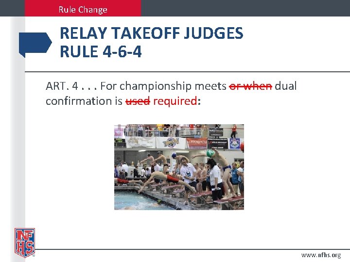 Rule Change RELAY TAKEOFF JUDGES RULE 4 -6 -4 ART. 4. . . For Rule Change RELAY TAKEOFF JUDGES RULE 4 -6 -4 ART. 4. . . For