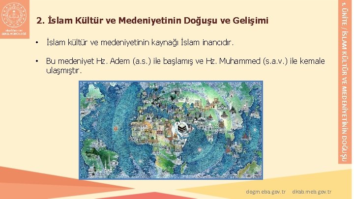 • İslam kültür ve medeniyetinin kaynağı İslam inancıdır. • Bu medeniyet Hz. Adem • İslam kültür ve medeniyetinin kaynağı İslam inancıdır. • Bu medeniyet Hz. Adem