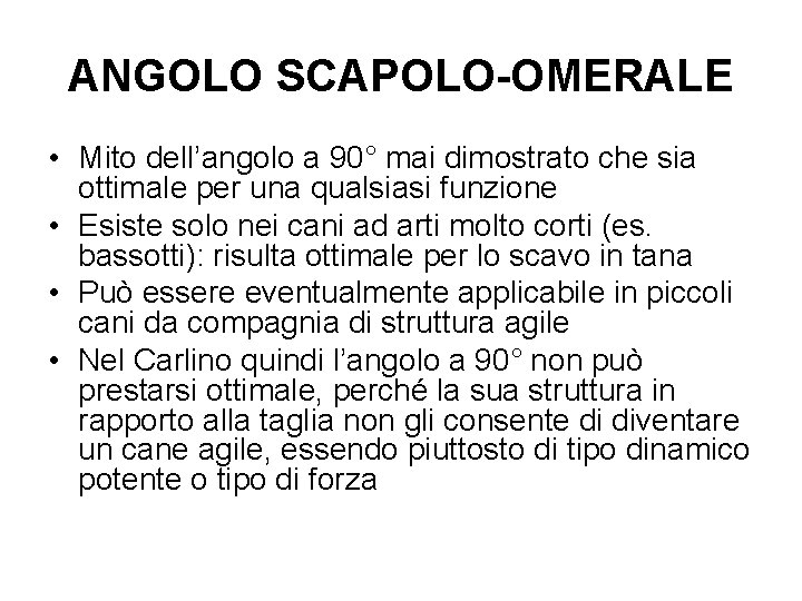 ANGOLO SCAPOLO-OMERALE • Mito dell’angolo a 90° mai dimostrato che sia ottimale per una