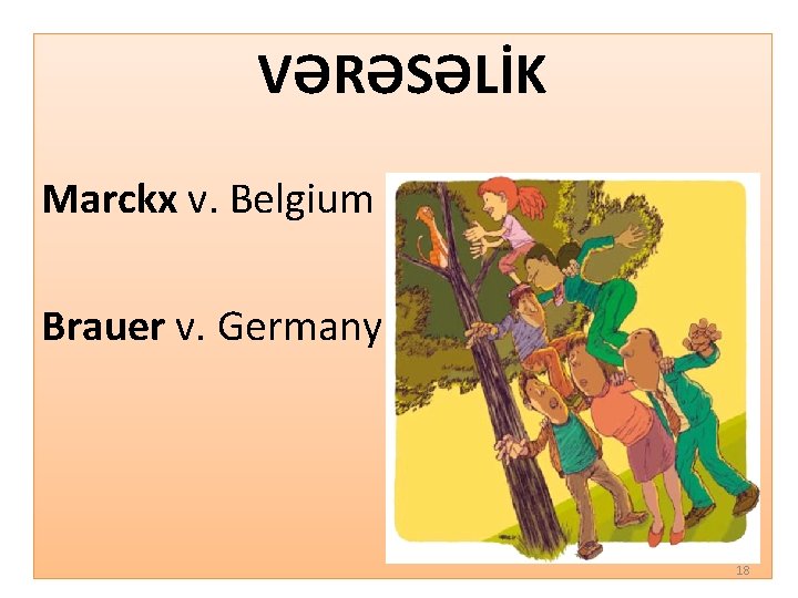 VƏRƏSƏLİK Marckx v. Belgium Brauer v. Germany 18 