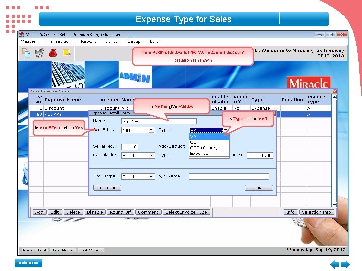 Expense Type for Sales Here Additional 1% for 4% VAT expense account creation is Expense Type for Sales Here Additional 1% for 4% VAT expense account creation is