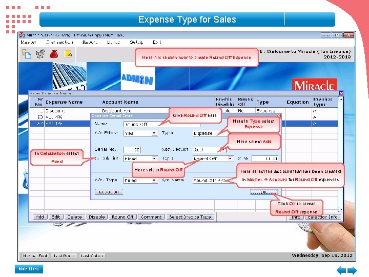 Expense Type for Sales Here it is shown how to create Round Off Expense Expense Type for Sales Here it is shown how to create Round Off Expense