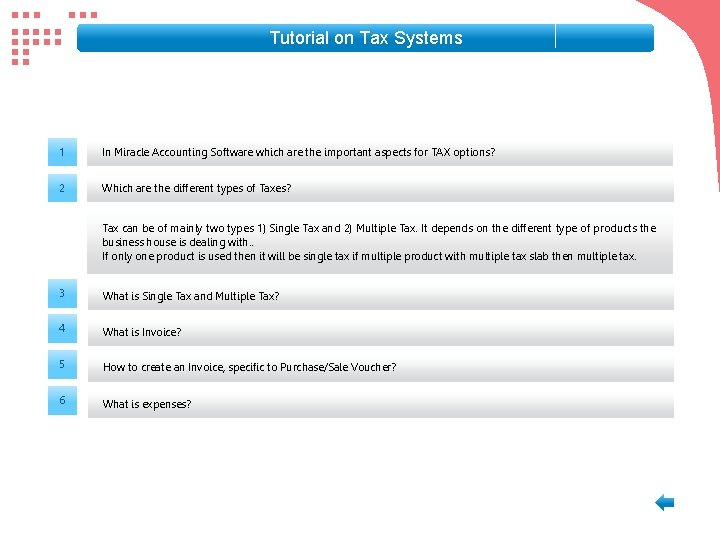 Tutorial on Tax Systems 1 In Miracle Accounting Software which are the important aspects Tutorial on Tax Systems 1 In Miracle Accounting Software which are the important aspects