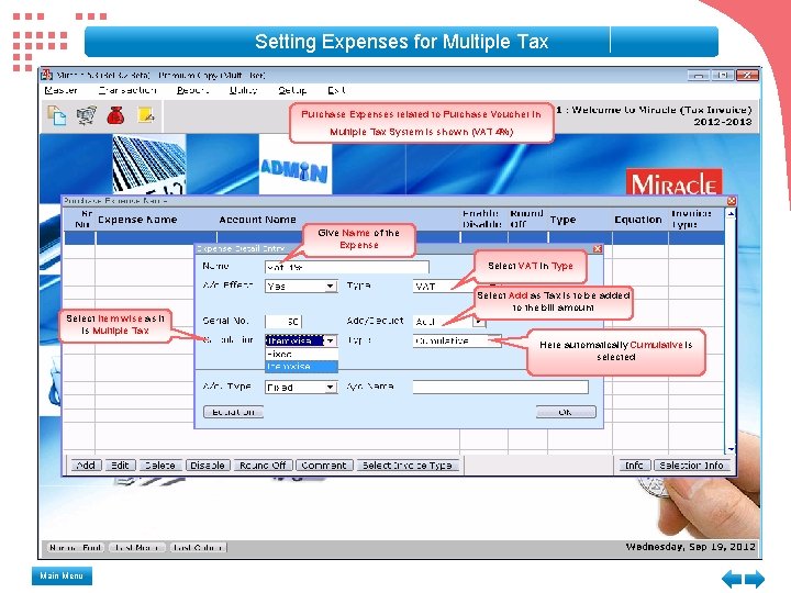 Setting Expenses for Multiple Tax Purchase Expenses related to Purchase Voucher in Multiple Tax Setting Expenses for Multiple Tax Purchase Expenses related to Purchase Voucher in Multiple Tax