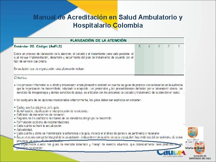 Manual de Acreditación en Salud Ambulatorio y Hospitalario Colombia Secretaria de Salud 