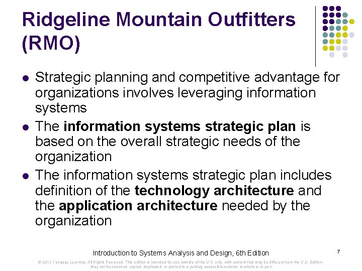 Ridgeline Mountain Outfitters (RMO) l l l Strategic planning and competitive advantage for organizations