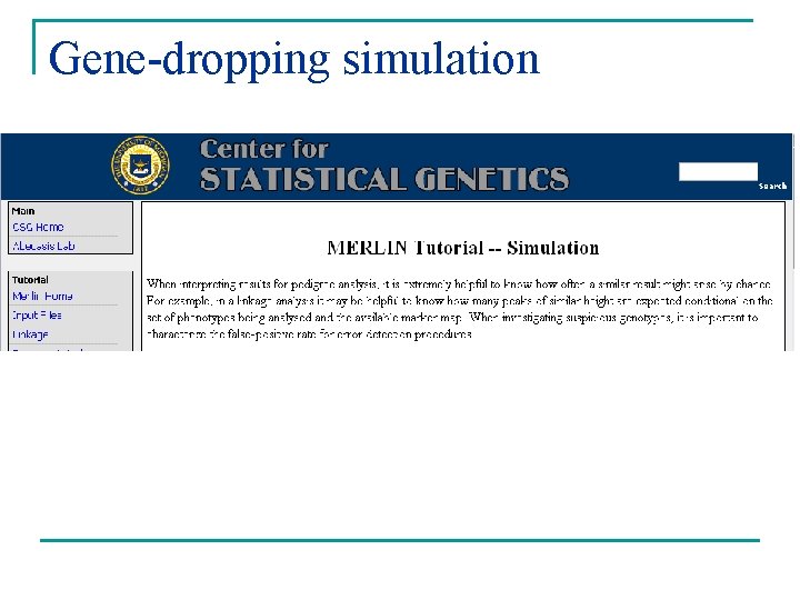 Gene-dropping simulation 