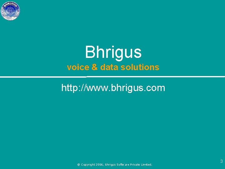 Bhrigus voice & data solutions http: //www. bhrigus. com © Copyright 2006, Bhrigus Software