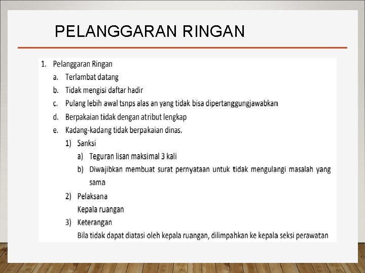 PELANGGARAN RINGAN 