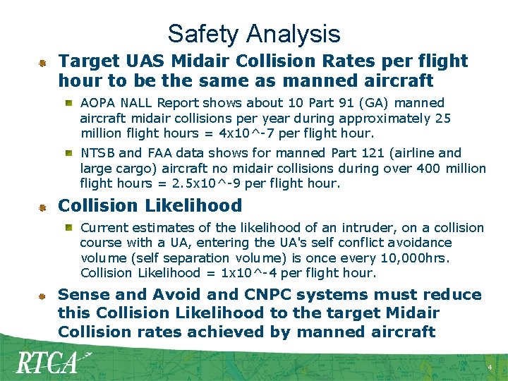 Safety Analysis Target UAS Midair Collision Rates per flight hour to be the same