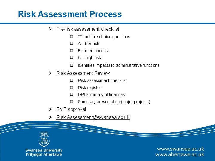 Pre Risk Survey Risk Register Ciaran Whyte Risk Administrator Planning Strategic