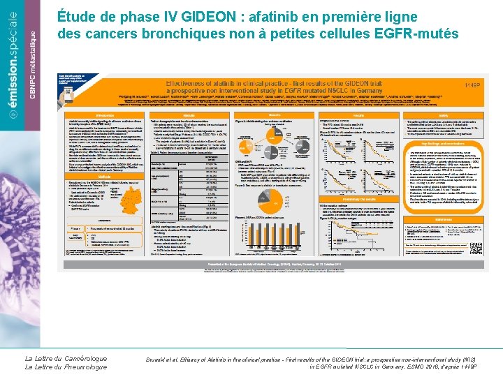 Étude de phase IV GIDEON : afatinib en première ligne des cancers bronchiques non