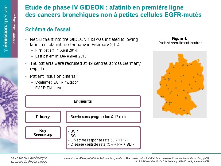 Étude de phase IV GIDEON : afatinib en première ligne des cancers bronchiques non